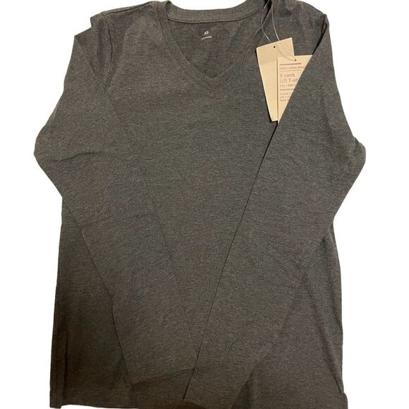 MUJI V-Neck Long Sleeve T-shirt, NWT - Picture 1 of 3